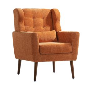 Modern Accent Chair Upholstered Foam Filled Living Room Chairs Comfy Reading Chair Mid Century Modern Chair with Chenille Fabric Lounge Arm Chair (Color: as Pic)